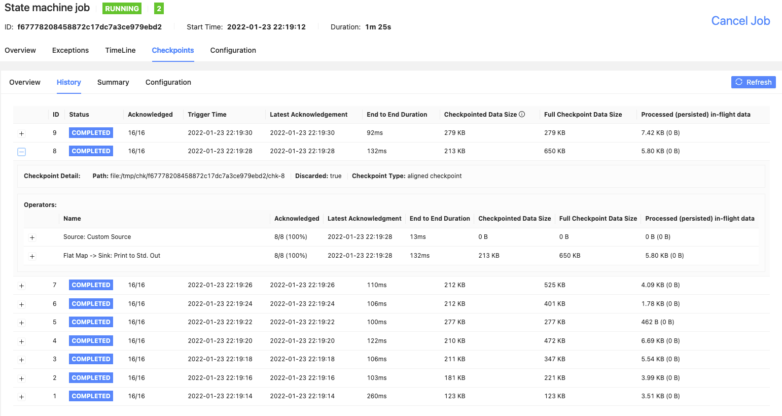 Checkpoint Monitoring: Details