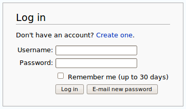 wikipedia login form